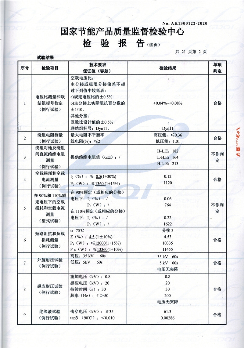 高低压试验报告-S11-1250左权左权左权油浸式变压器-2.jpg